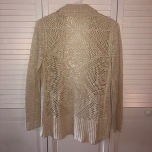 Rink Rose- Cream Open-Front Cardigan